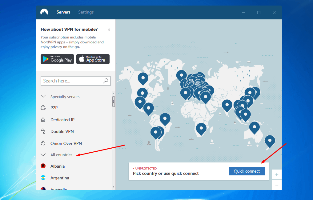 nord vpn countries